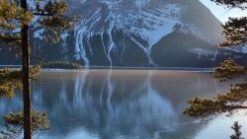 Canadian Rocky Mountains reflection of mountain on a lake