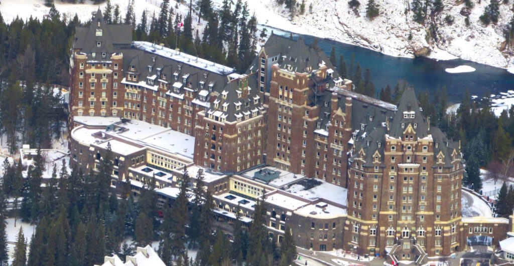 Banff Springs Hotel from above