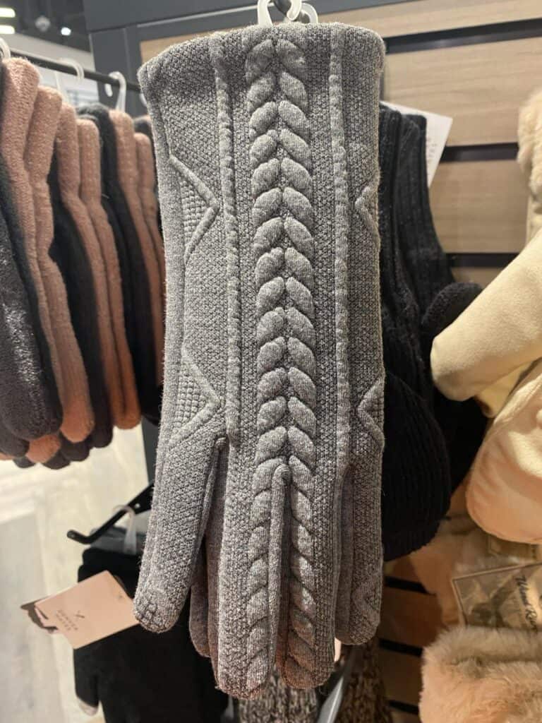 grey knitted winter glove