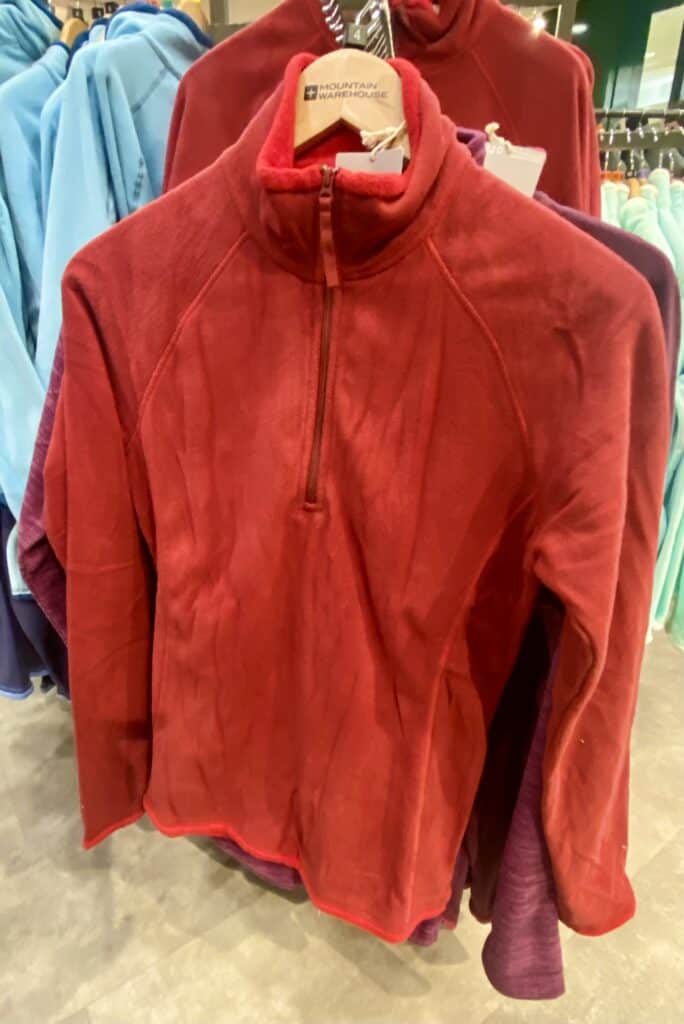 Red fleece long sleeve sweater